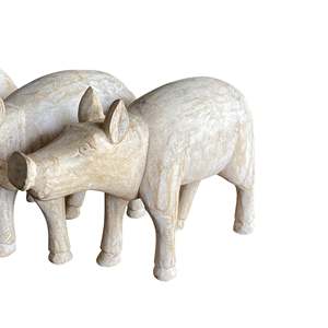 <b>Rustic</b>-Style <b>Wooden</b> Pig Design Unique Home Decorative Item - Product Image 3