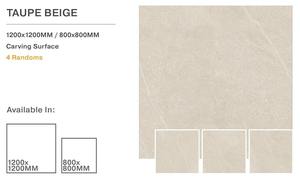 Carreaux d'intérieur antidérapants beige 800x800mm pour salon, salle de bain, cuisine et villa, décors d'Inde, vente à l'exportation - Product Image 2