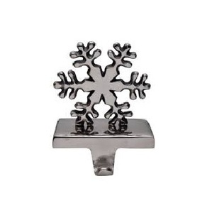 Soportes de calcetín de Navidad para manto Chimenea Copo de nieve de bronce dorado Colgador de soporte Decoraciones navideñas de metal resistente - Product Image 4