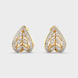 Pendientes de Plata con Moissanita en Forma de Lágrima y Engaste Pavé, Diseño Floral Elegante y de Diseñador - Product Image 1