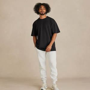 T-shirt pour homme en taille plus, style streetwear, impression numérique personnalisée, logo, manches courtes - Product Image 2