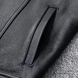 Gilet en cuir pour homme, confortable, respirant, chaud pour l'hiver, prix de gros, design unique, veste en cuir pour homme, vêtements de travail - Product Image 5