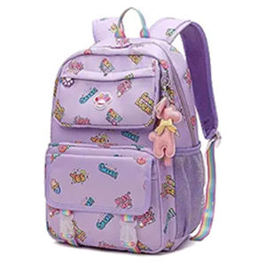 Sac à dos d'école unisexe de 6 à 8 ans, imperméable et confortable, bretelles réglables, motif de dessin animé coloré, polyester direct d'usine - Product Image 2