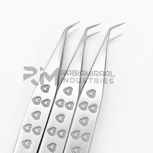 RMI Produit de qualité supérieure 45 degrés Point en acier inoxydable Silver Shin Eyelash Heart Design Grip - Product Image 1