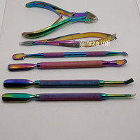 "Juego de manicura y pedicura de acero inoxidable de lujo con logotipo personalizado, kit de viaje de 6 piezas con suministros para cortaúñas"