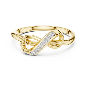 Elegante Anillo Redondeado de Diseño Original Chapado en Oro Amarillo de 18k con Diamantes, Ajustable para Todas las Ceremonias Religiosas - Product Image 6