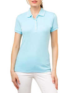 Polo en coton premium pour femme, coupe ajustée, manches courtes, décontracté, pour le golf et le tennis, doux, respirant, en piqué uni, pour femmes - Product Image 5