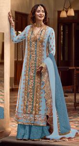 Nuevo Traje Pakistaní de Organza con Bordado, Traje con Pantalón Santos Opaco y Dupatta de Organza Bordada para Mujer - Product Image 2