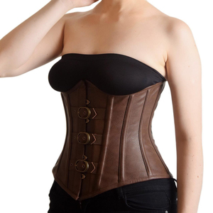 Best Seller <b>Women's</b> Body Shaping brown leather Corset High Quality wholesale OEM & ODM services with cheap quality tops - Product Image 2