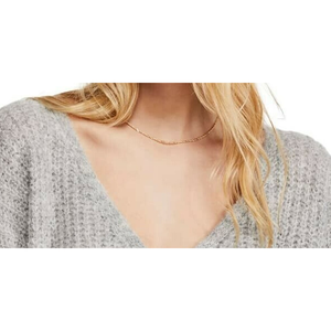 Top corto da donna Free People grigio a maniche lunghe con scollo a V, taglia media, in maglia - Product Image 2