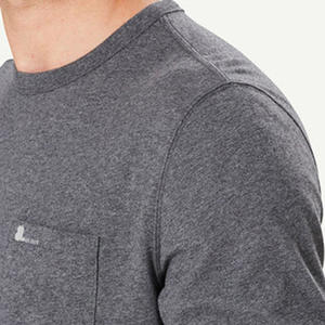 T-shirt à manches longues pour homme de qualité supérieure, col rond, en coton, logo personnalisé, t-shirt à manches longues pour homme, col rond - Product Image 5