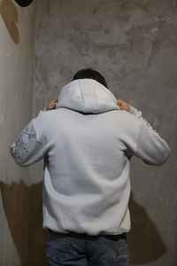 Sudadera con Capucha Gris de Alta Calidad, Diseño Personalizado, Bordado de Serpiente Unisex, Ropa Urbana para Hombre - Product Image 2