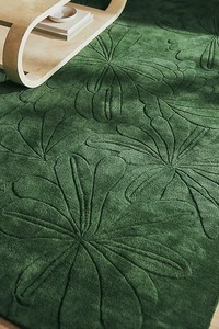 Elegante y Acogedora Alfombra de Lana con Diseño de Margarita Esculpida, Hecha a Mano, Intrincada, Detallada, Suave, Moderna, Antideslizante, Apta para Mascotas, Ecológica, de Yute - Product Image 3