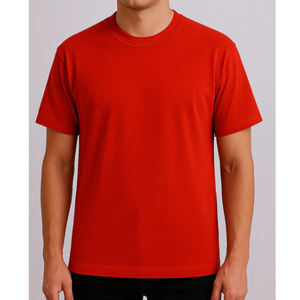 T-shirts unisexes pour hommes en coton 100% rouge décontracté avec impression numérique personnalisée, tissu jersey 180 grammes, logo sur le devant - Product Image 5