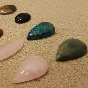พลอยธรรมชาติคุณภาพสูง รูปทรงแบน ครึ่งวงรี ครึ่งธรรมชาติ อาเกต แจสเปอร์ หยก คริสตัล ลาพิส ลด 20% พร้อมของแถม - Product Image 2