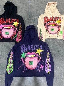 Y2k Europe états-unis lâche punk design innovant motif imprimé homme hoodi Harajuku Hip Hop personnalité Couple 2000s sweat à capuche - Product Image 2