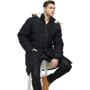 Parka de invierno personalizada para hombre, chaqueta acolchada informal transpirable con cremallera acolchada de algodón grueso, servicio OEM disponible - Product Image 4