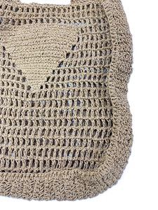 Straw Net <b>Crochet</b> Eco-friendly Tote <b>Bag</b> Drawstring Closure England Style Sports Beach Cosmetics <b>Storage</b> Gift Use Handy Carry - Product Image 4