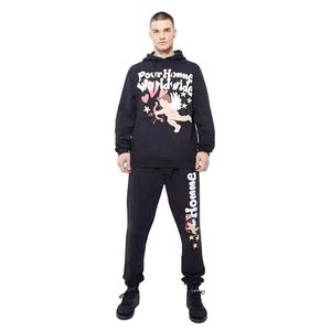 Ensemble survêtement deux pièces pour homme, sweat-shirt et pantalon de survêtement surdimensionnés, imprimé patchwork hip-hop, lavage à l'acide, broderie personnalisée, style Y2K - Product Image 4