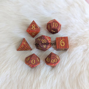 Dados Poliédricos de Madera Hechos a Mano de Primera Calidad, Juego de 7 Piezas para Juegos de Mesa, Coleccionistas de RPG, Tradebyd - Product Image 3