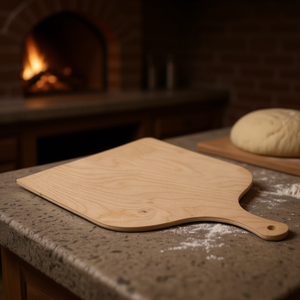 Tabla de Cortar de Madera Natural Bisetti 26192 (37x50cm), Pala para Pizza, Utensilios para Pizza Hechos a Mano - Product Image 3