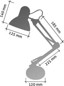 BEL AIR HOME - Antigona - Vintage <b>Retro</b> Articulated LED <b>Desk</b> Lamp Adjustable Anti-Glare <b>Desk</b> Lamp for Study and Reading E27 - Product Image 3