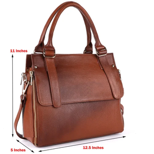 Venta al por mayor de calidad superior de cuero genuino Satchel bolsos de tendencia de moda cierre de cremallera disponible para la venta - Product Image 1