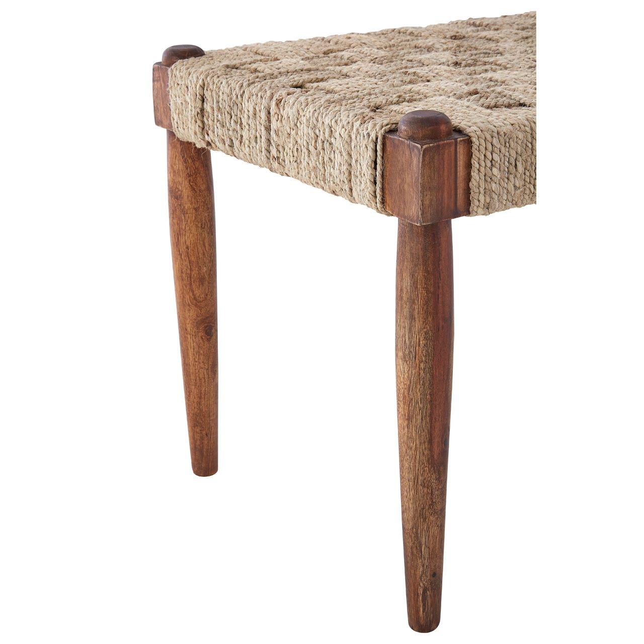 Vintage country style Ash solid wood long bench bed room rope woven Brown Black Shoe Changing Stool Living room Furniture bench