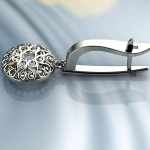<b>Cute</b> Round Cut Moissanite Drop/Dangle <b>Earrings</b> for Women Engagement - Product Image 4