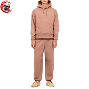 100% coton personnalisé brodé polaire à capuche pantalons de survêtement surdimensionné Street Wear ensembles été hiver grande taille décontracté respirant - Product Image 1