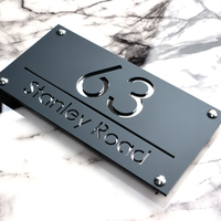 Plaque métallique personnalisée avec nom de rue, logo, numéro de maison en acrylique sur mesure, panneau d'adresse pour bureau, plaque nominative murale