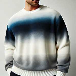 Suéter de Punto Personalizado con Logotipo, Cuello Redondo, Diseño Informal, para Hombre, con Patrón Jacquard, Jersey de Punto Personalizado para Hombre - Product Image 4