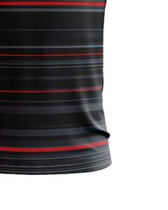 Camiseta Polo Personalizada para Hombre, Diseño a Rayas Negras y Rojas, Manga Corta, Degradado, Poliéster y Algodón Piqué, Informal, para Golf y Deportes - Product Image 6