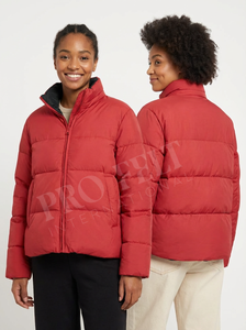 Chaqueta Acolchada de Invierno para Mujer, Cuello Alto, Cierre de Dos Vías, Dobladillo Asimétrico, Ropa de Abrigo de Invierno, Chaquetas Acolchadas Transpirables - Product Image 2