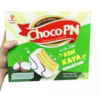 CHOCO PN Biscuits en forme de guimauve au chocolat blanc, garniture Kaya Singapour, 216g, parfumé au Pandan, doux et sucré, sachet, durée de conservation 12 mois