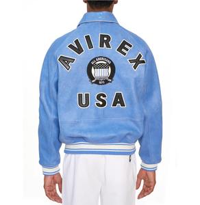 เสื้อแจ็คเก็ตหนังแกะ Avirex สำหรับผู้ชาย พร้อมซับในอุ่นสบาย ดีไซน์ซิปทันสมัย สไตล์แจ็คเก็ตหนัง Avirex แบบ Bomber - Product Image 2