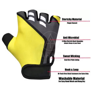 Venta caliente medio dedo guantes de gimnasio precio barato cuero deportes entrenamiento ejercicio guantes para levantamiento de pesas venta en línea - Product Image 3