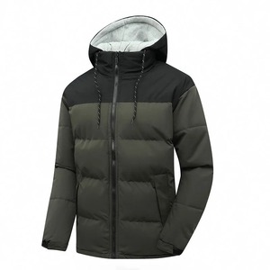 Parka de invierno de alta calidad para hombre, chaqueta acolchada de algodón, capucha a prueba de viento, soporte, tela de lona informal, logotipo personalizado, colores de retazos - Product Image 2