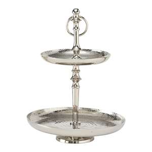Luxury Silver Plated 2 Tier Metal Cake <b>Stand</b> for Wedding Birthday Party Tabletop Cake <b>Cupcake</b> Cookies Serving Display <b>Stand</b> - Product Image 2