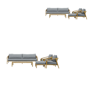 Fabricante indonesio de muebles de patio para hotel, juegos de sofás de madera, sofá Seccional de jardín de teca para exteriores - Product Image 4