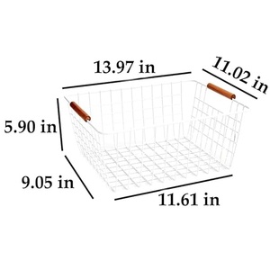 High Demand <b>White</b> Wire <b>Baskets</b> With Handles Organizing Countertop for Kitchen Fruit & Gardening Harvest Modern style - Product Image 4
