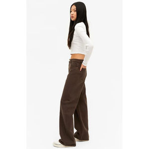 Jeans à jambes larges pour femmes tendance, taille haute, coupe ample, denim écologique, pantalon durable, style streetwear, taille 26-40 OSCA - Product Image 3