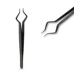 Pince à épiler pour cils de haute qualité, résistante à la corrosion, couleur et taille personnalisées, pointe en fibre ergonomique, pince à épiler pour extensions de cils - Product Image 5