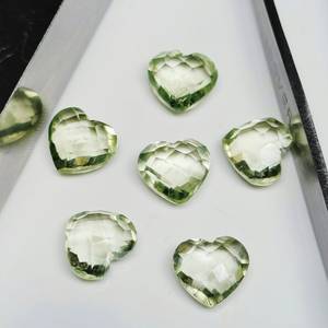 Gema de Amatista Verde Tallada a Mano en Forma de Corazón Facetada Suelta de 8 MM para Joyería - Product Image 2