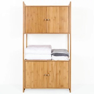 Estantería Moderna de Bambú con 2 Compartimentos, 58x32x140cm, Diseño Independiente - Product Image 2