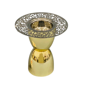 ที่จุดธูปโลหะสีทองพร้อมที่ใส่กำยานลายดอกไม้อุปกรณ์ตกแต่งบ้าน - Product Image 6