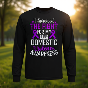 Camiseta de manga larga para concienciación sobre la violencia doméstica - Product Image 3