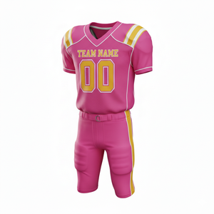 Conjunto de Uniforme de Fútbol Americano Personalizable con Camiseta y Pantalones Cortos con Posición para Logotipo Frontal - Product Image 4