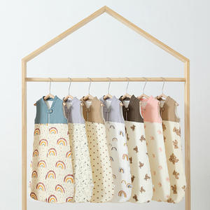 All-Season Unisex Cartoon Tank Top Sleep Sack Juego de caja de regalo de gasa de algodón de doble capa para recién nacidos (TOG 0,5) - Product Image 1