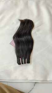 Indien brut non transformé soyeux droit 12 pouces Machine Double trame faisceaux d'extension de cheveux crépus droits cheveux de haute qualité - Product Image 6